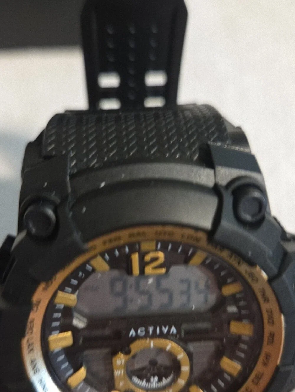 Ativa Black Watch with Gold Accents and Green Backlight
